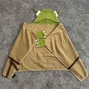 Star Wars Wearable Yoda Bath Shower Bathroom Towel Youth Robe Ears Hands